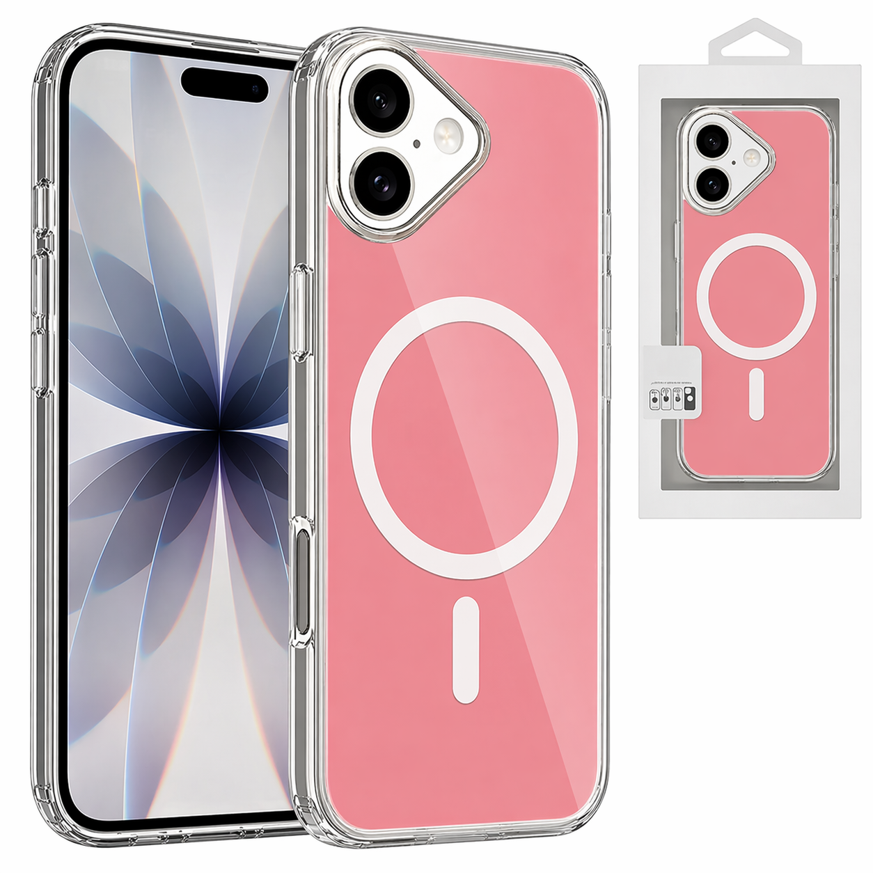 Dual Layer Phone Case – Pink Airloop Cover MagSafe Compatible