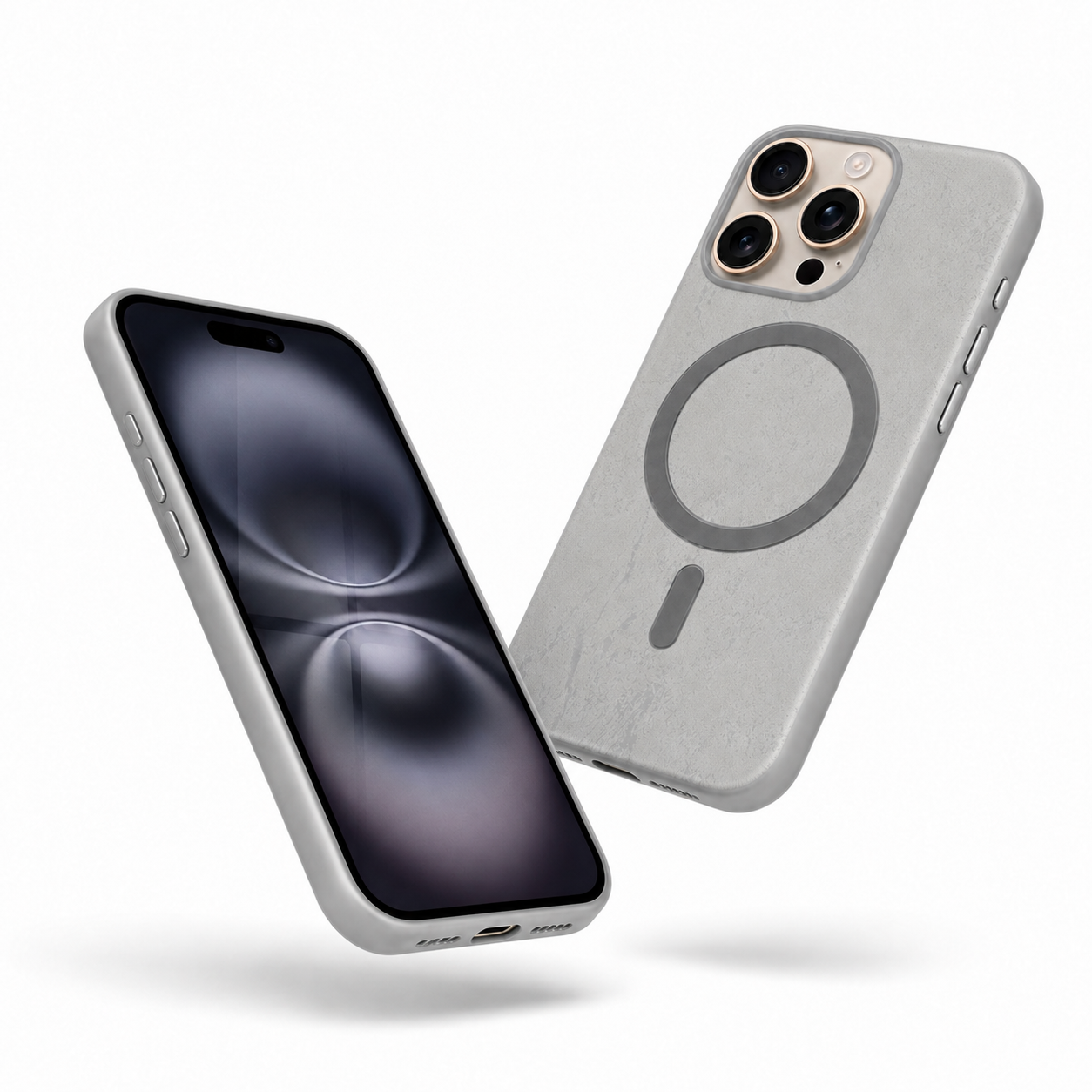 Slim MagSafe compatible grey iPhone 12 Pro Plush case