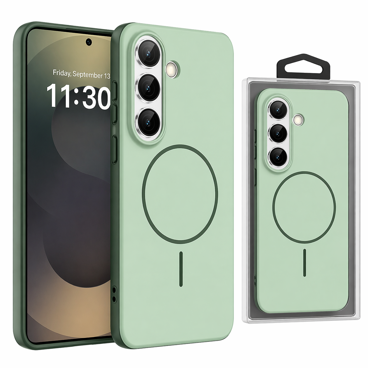 Dual Layer Phone Case – Green Glam Cover MagSafe Compatible