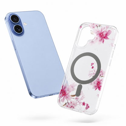 Premium Light Pink Flower Mobile Cover for Apple iPhone 16 – Scratch Resistant Protective Case