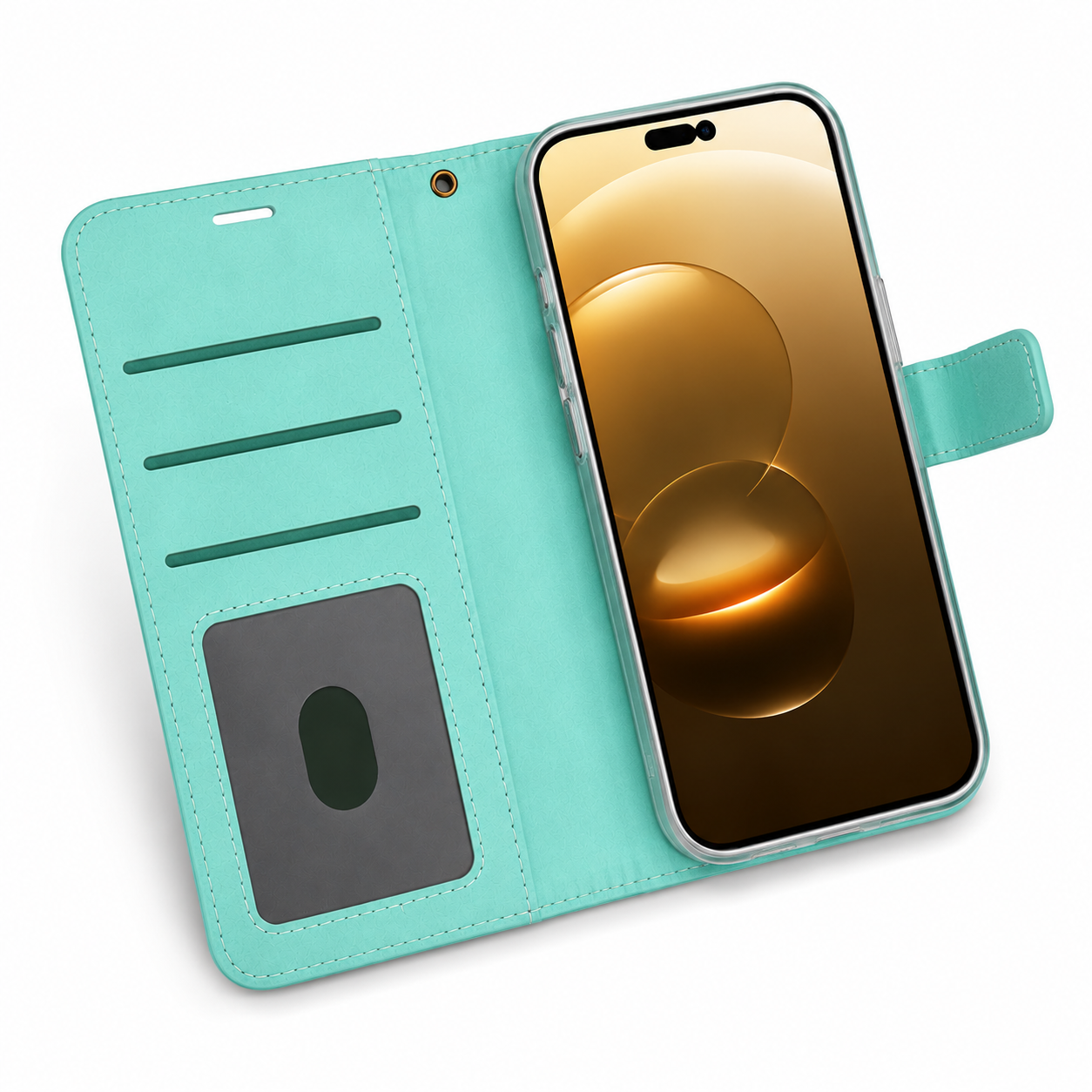 Apple iPhone 17 Pro Max Teal Flip Wallet Case Shockproof Card Holder Mobile Cover