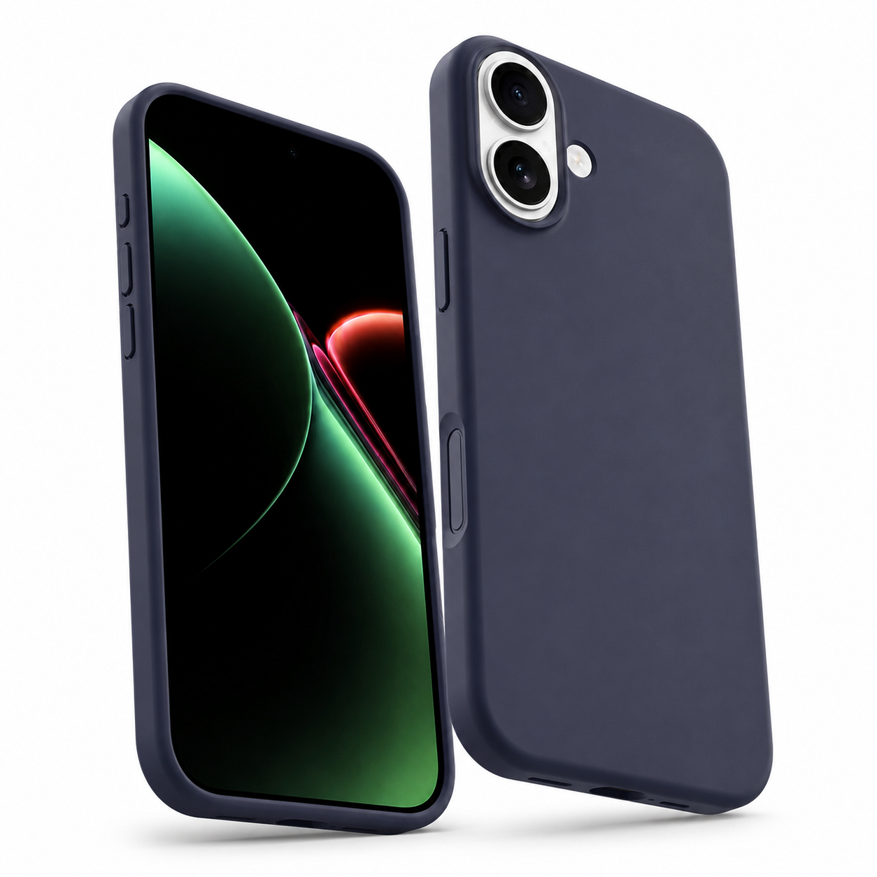 Shockproof TPU liquid silicone case for iPhone 17 in navy