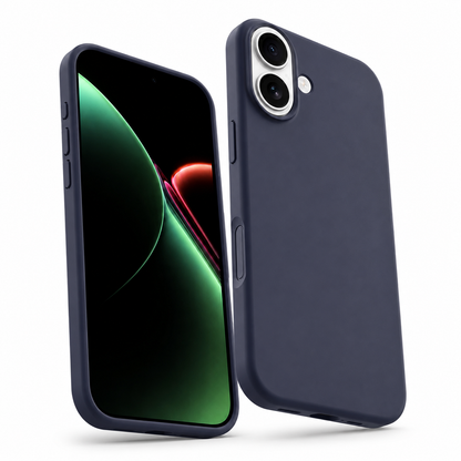 Shockproof TPU liquid silicone case for iPhone 17 in navy