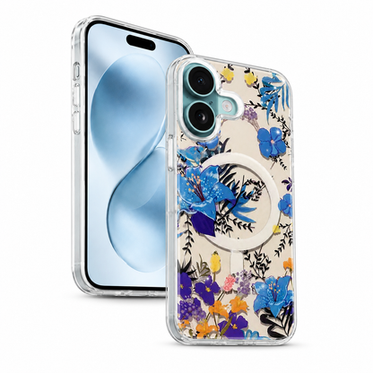 Blue Flower MagSafe Phone Case, Protective Cell Phone Cover, Scratch Resistant iPhone Cover, Fashion Phone Case