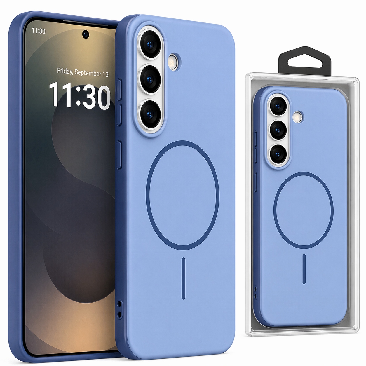 Dual Layer Phone Case – Blue Glam Cover MagSafe Compatible