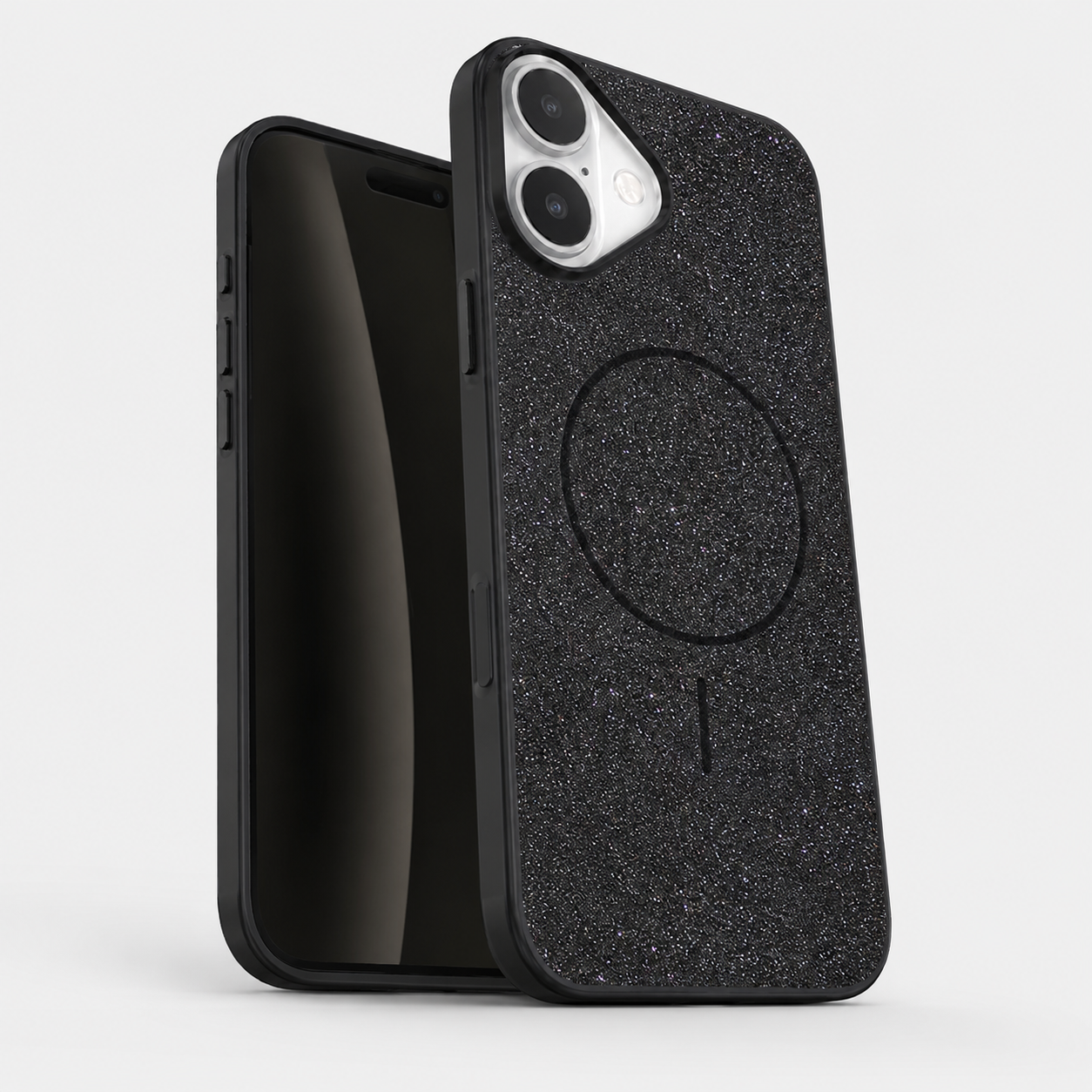 Apple iPhone 16 Black MagSafe Cover, Premium Glitter Phone Case, Slim Protective Mobile Cover