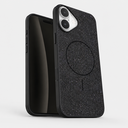 Apple iPhone 16 Black MagSafe Cover, Premium Glitter Phone Case, Slim Protective Mobile Cover