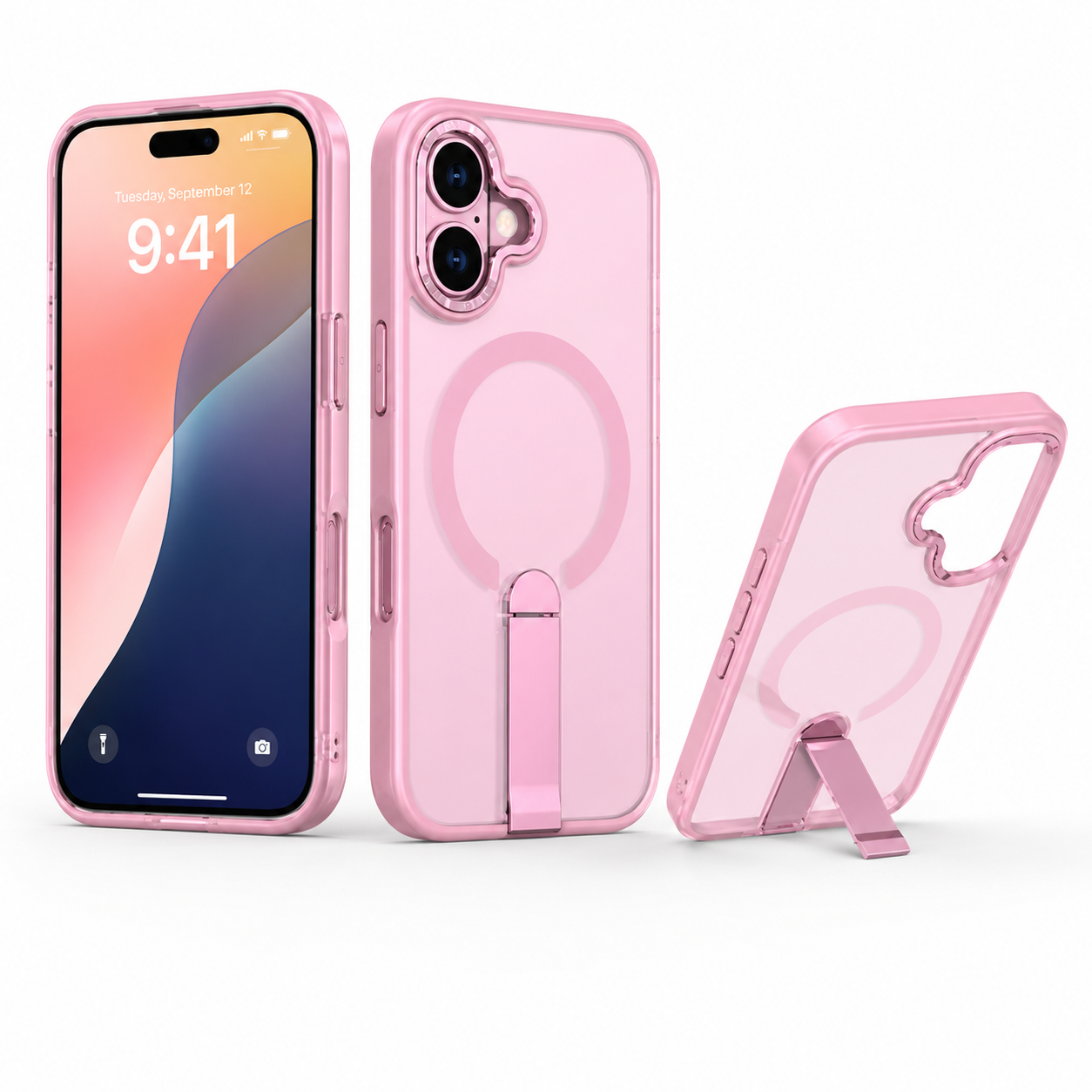 Premium Pink Phone Case, MagSafe iPhone 16 Cover, Shockproof Protective Mobile Case, Slim Designer Smartphone Cover