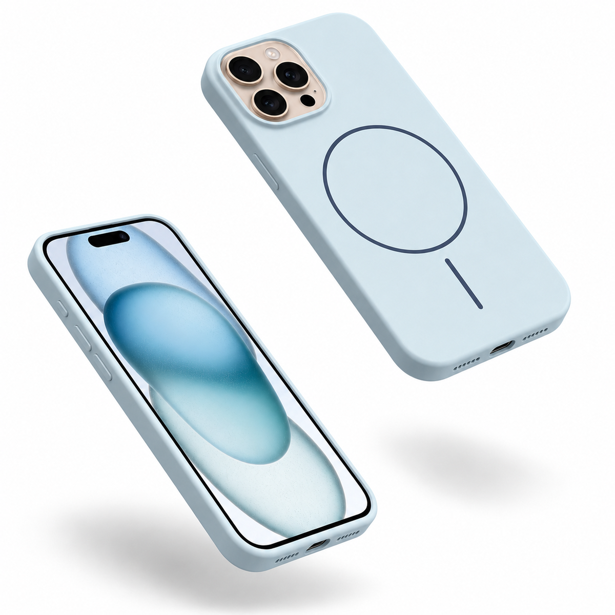 Slim MagSafe compatible sky blue iPhone 12 Pro silicone case