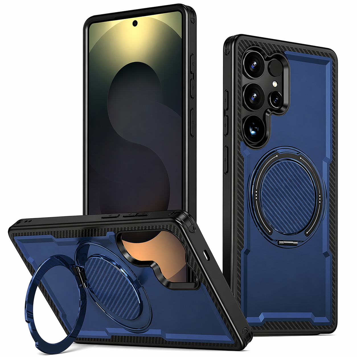 Dual Layer Phone Case – Navy Covert Cover MagSafe Compatible With Ring Stand