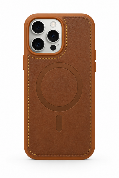 Saddle brown MagSafe Rich Craft case for Apple iPhone 12 / 12 Pro