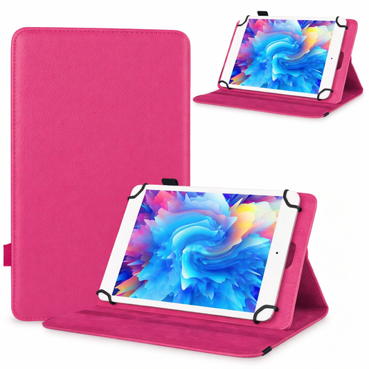 Sleek Folding Tablet Case – Hot Pink Soft Silicone Stand Cover Lightweight Protective Case