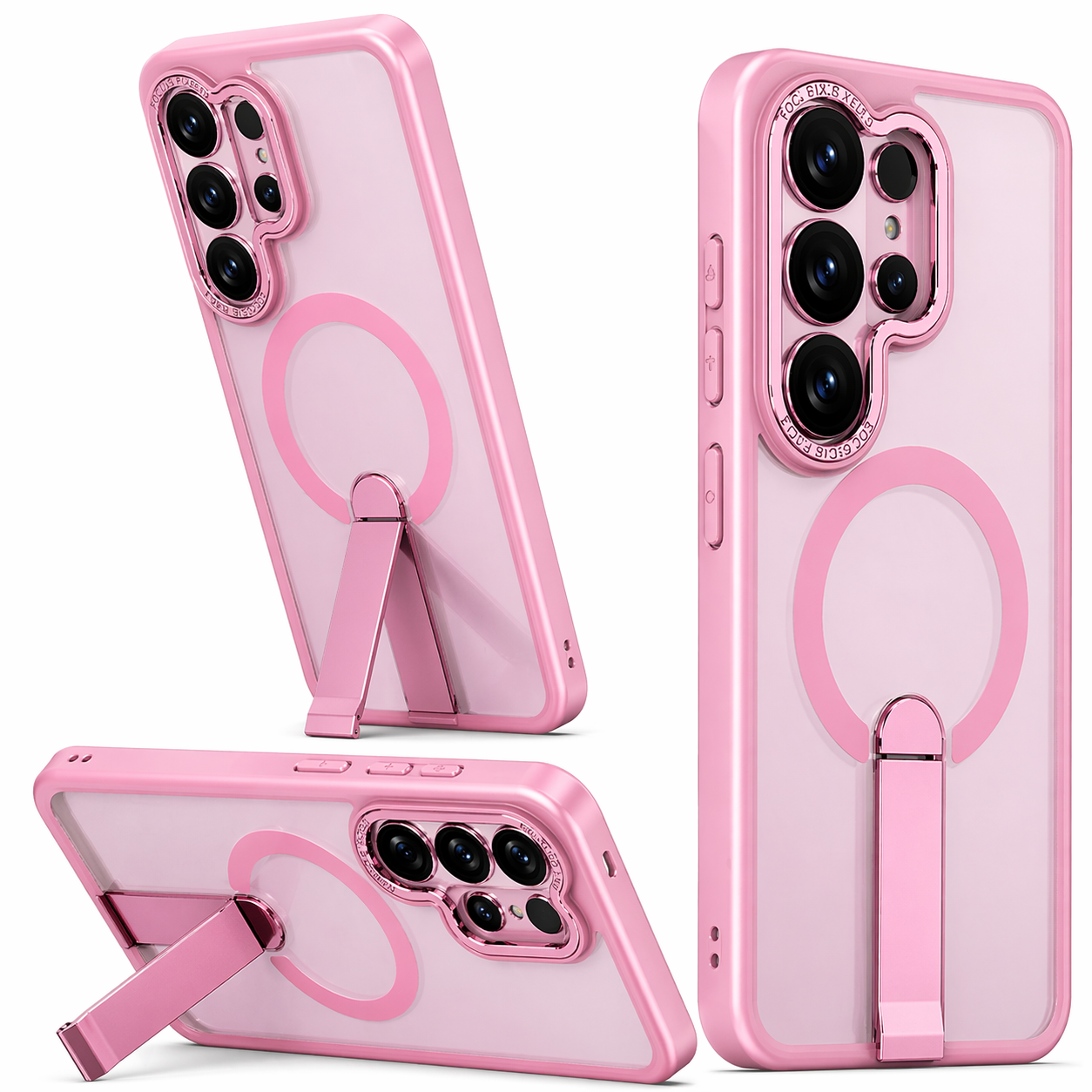 Dual Layer Phone Case – Pink Cover MagSafe Compatible With iStand