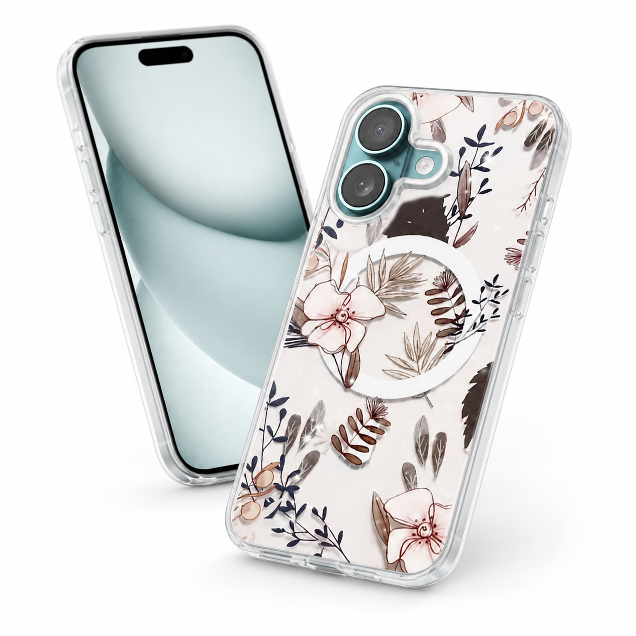 Flower Petals iPhone 17 Cover, MagSafe Compatible Phone Case, Luxury Floral Case, Slim Protective Cover