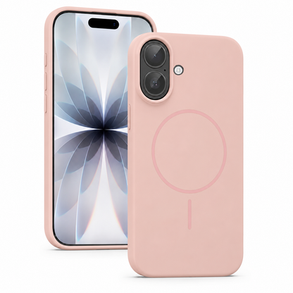 MagSafe Vibrant Silicone Case for Apple iPhone 16 Rose Gold