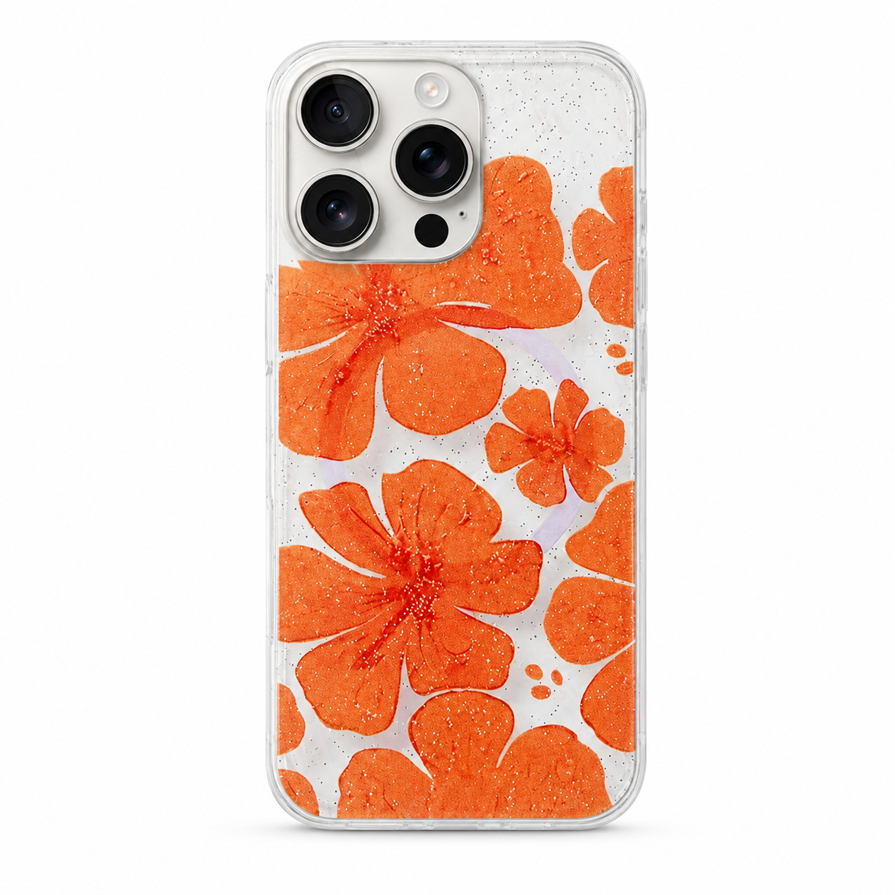 Orange flower MagSafe case for Apple iPhone 12 / 12 Pro
