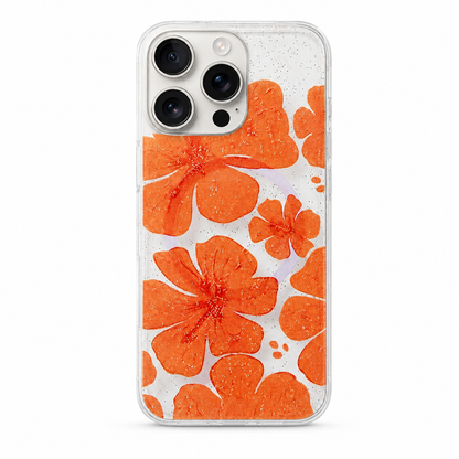 Orange flower MagSafe case for Apple iPhone 12 / 12 Pro