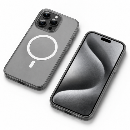 Black frosted mobile cover with raised camera protection for iPhone 12