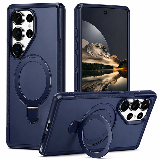 Dual Layer Phone Case – Blue Vivid Cover MagSafe Compatible With Ring Stand