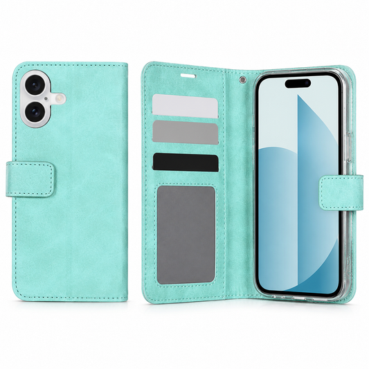Teal Photo ID wallet case for Apple iPhone 17 with card holder