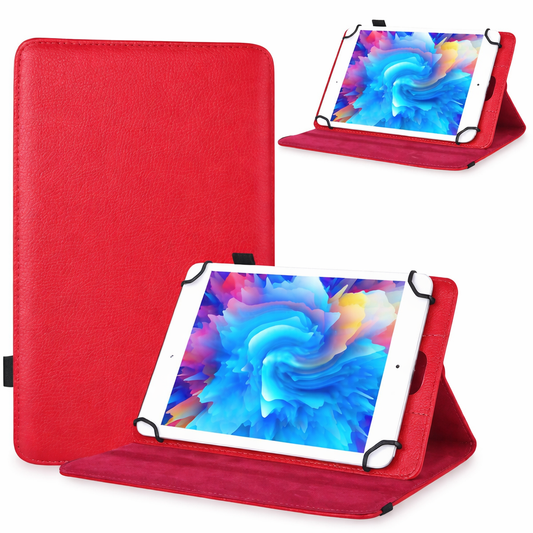 Sleek Folding Tablet Case – Red Soft Silicone Stand Cover Lightweight Protective Case for Universal Tab | Gift for Him Hery