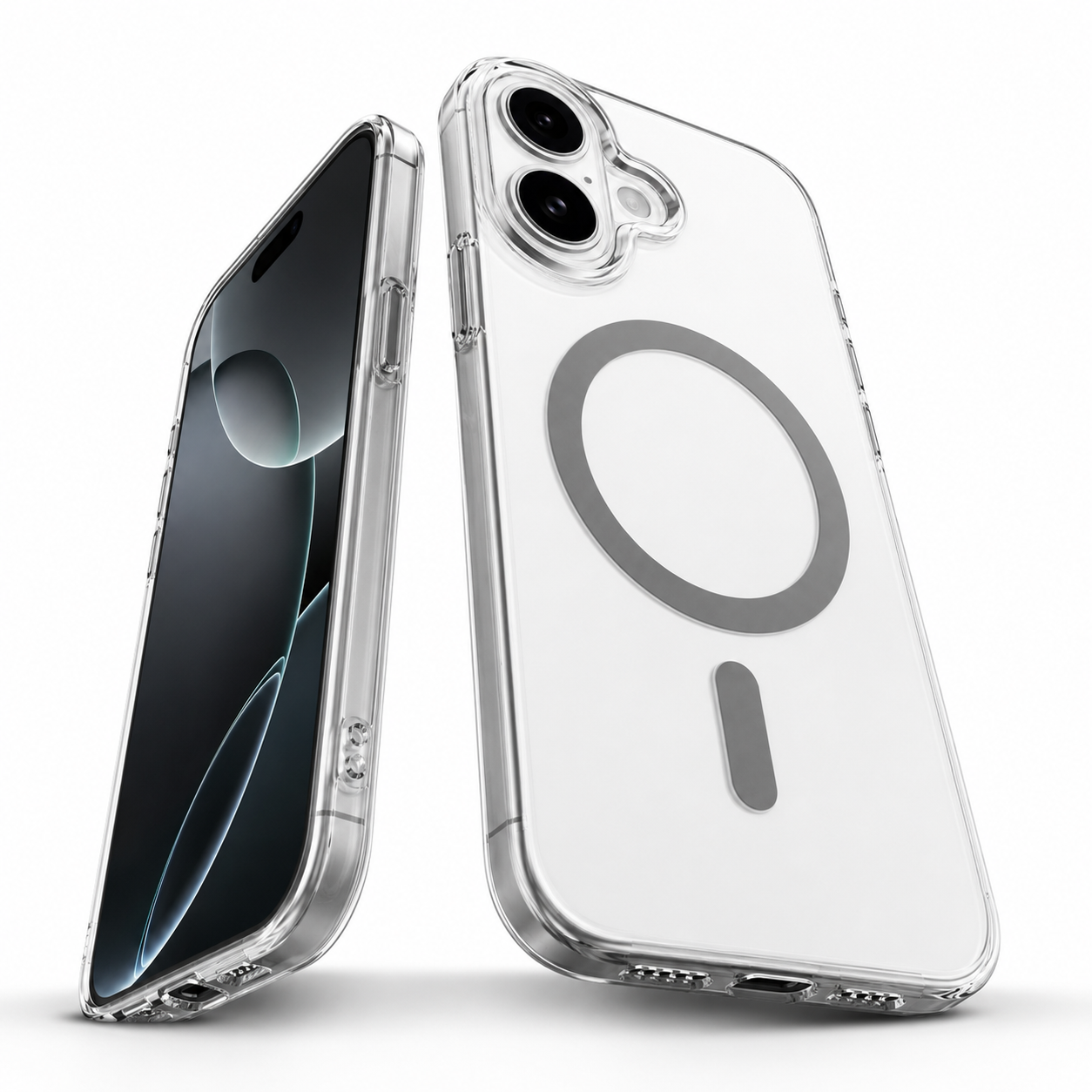 Premium Grey Protective Phone Case for Apple iPhone 16, MagSafe Case, durable mobile cover, transparent protective cover
