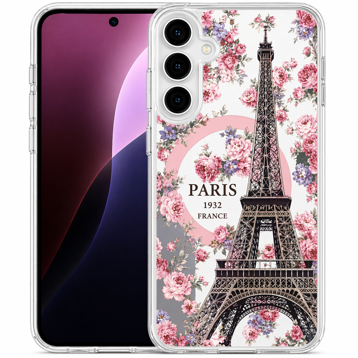 Dual Layer Phone Case – Paris Floral Echo Design Cover MagSafe Compatible