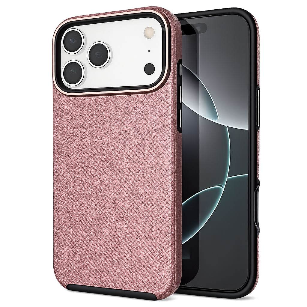 Rose Gold iPhone 17 Pro Case, Dotted Comm Case, MagSafe Phone Case, Shockproof Protective Cover