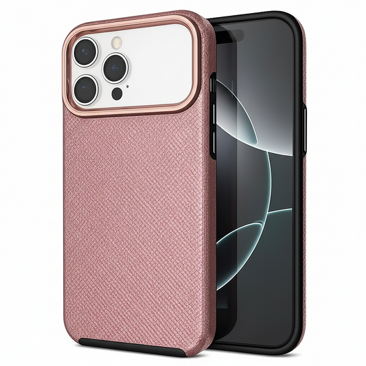 Rose Gold iPhone 17 Pro Max Case, Dotted Comm Case, MagSafe Phone Case, Shockproof Protective Cover