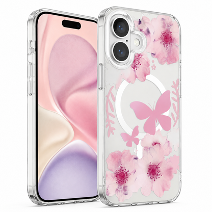 Designer Floral Mobile Cover Apple iPhone 16 Transparent Protective Phone Case