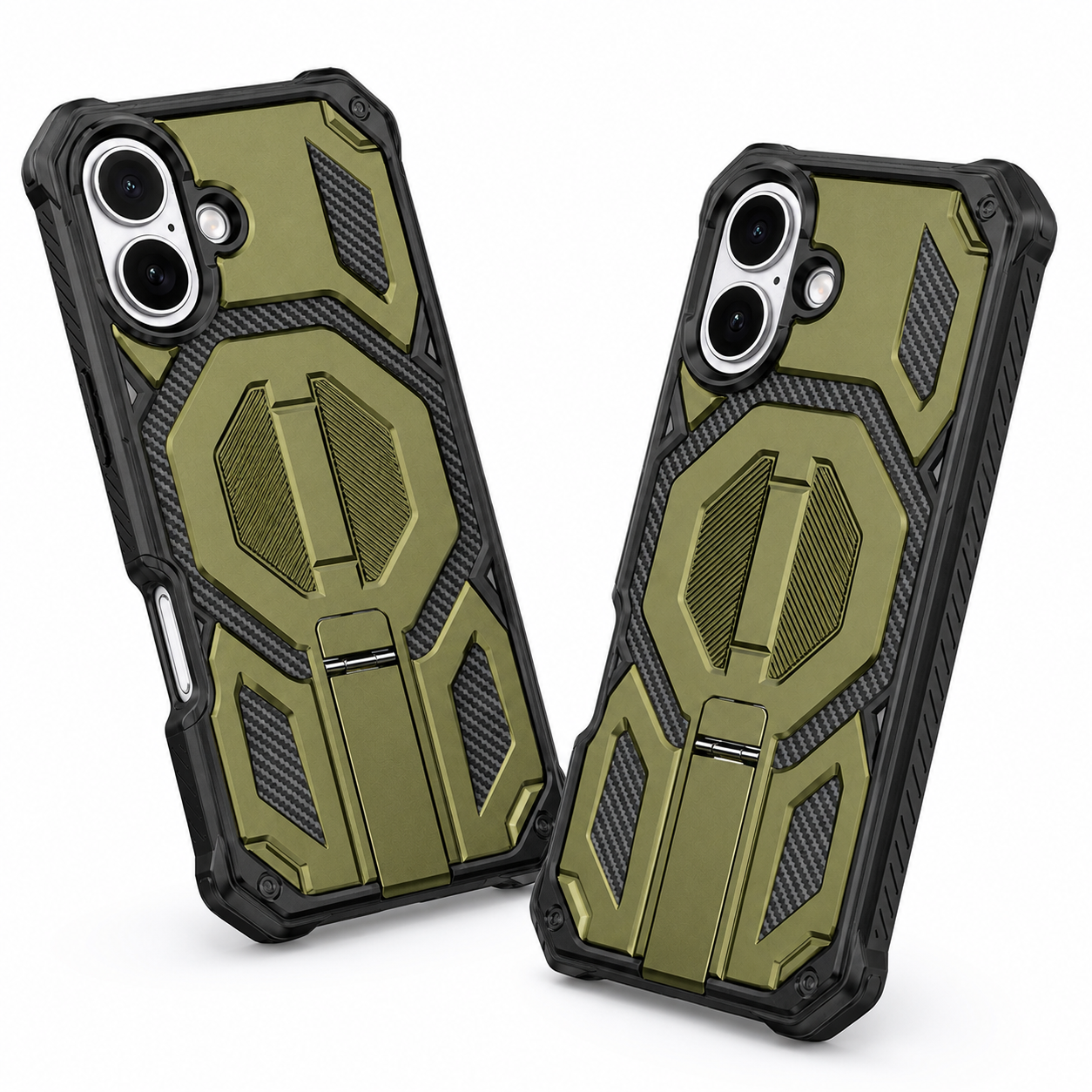 Apple iPhone 17 Green Outrider MagSafe case with shockproof phone case design and anti-slip armor grip