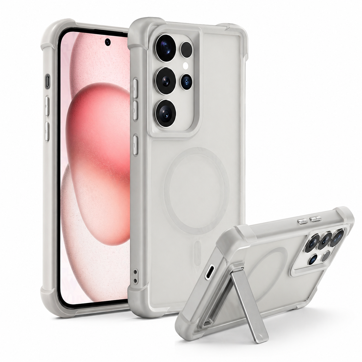 Customizable Dual Layer Phone Case – Grey Apex Cover MagSafe Compatible| iPhone Samsung Pixel Motorola | Gift for Him & Her