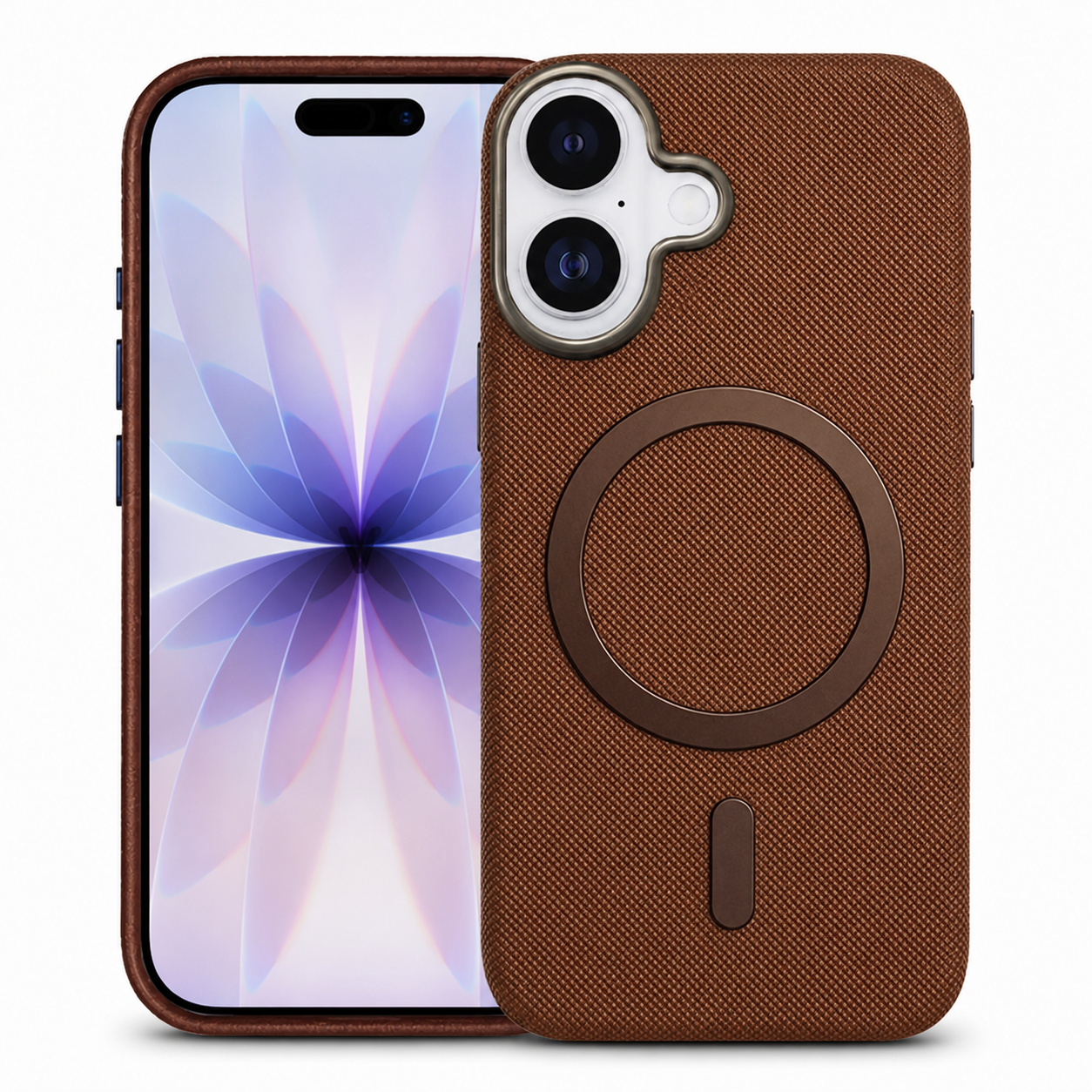 Slim Protective Case for iPhone 16 with brown phone cover, anti scratch phone cover, and MagSafe case