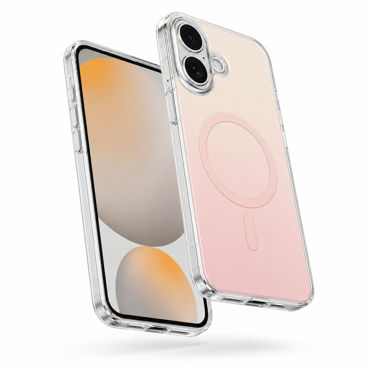 Apple iPhone 16 Pink Gradient Phone Cover, Smartphone Case, Military Grade Case, Protective Cover, Wireless Charging Compatible Case
