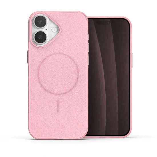 Rose Gold Glitsy MagSafe Case for Apple iPhone 16 Premium Glitter Phone Cover