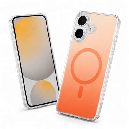 Premium Orange MagSafe Case Apple iPhone 17, Magnetic Phone Cover, Wireless Charging Compatible Case