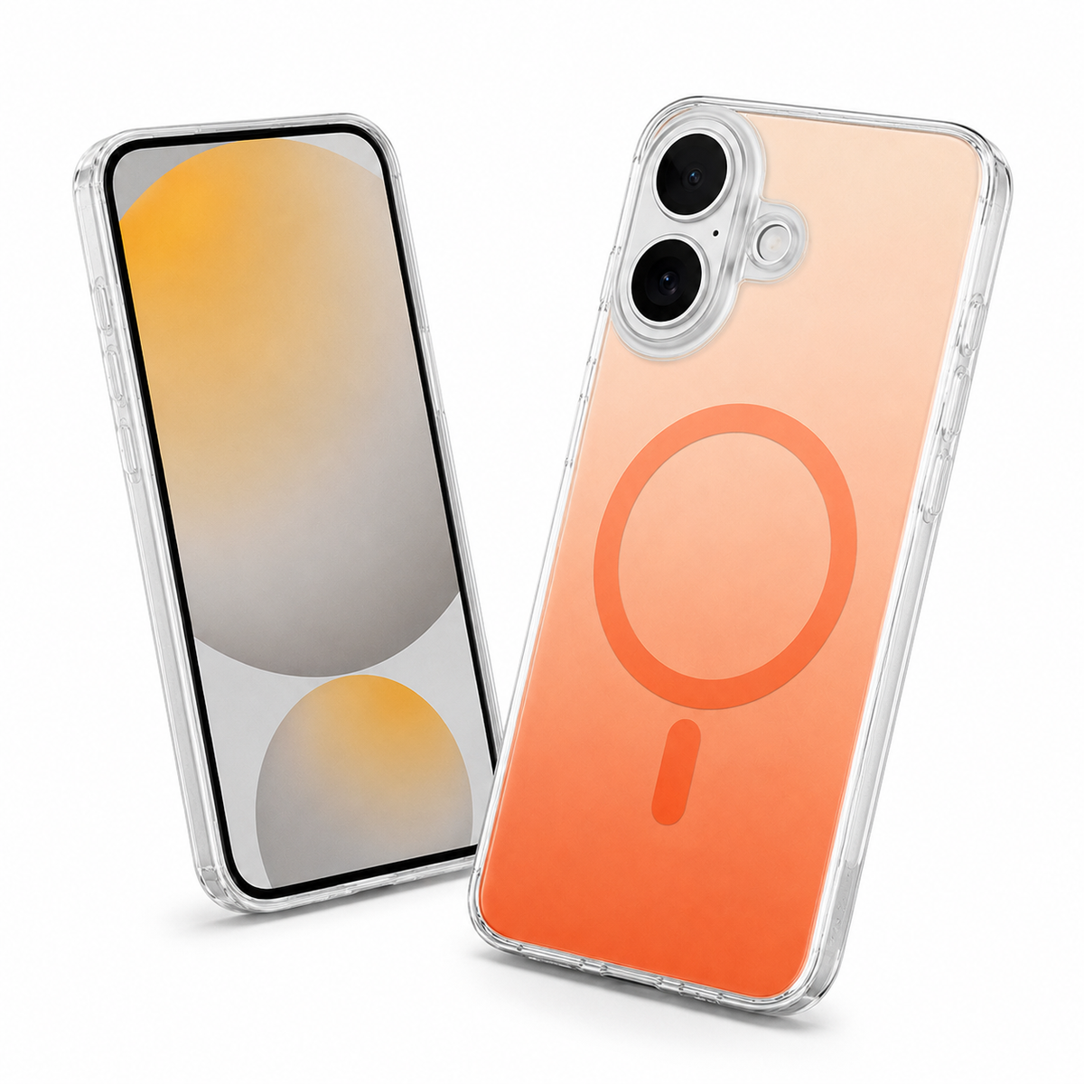 Premium Orange MagSafe Case Apple iPhone 16, Magnetic Phone Cover, Wireless Charging Compatible Case
