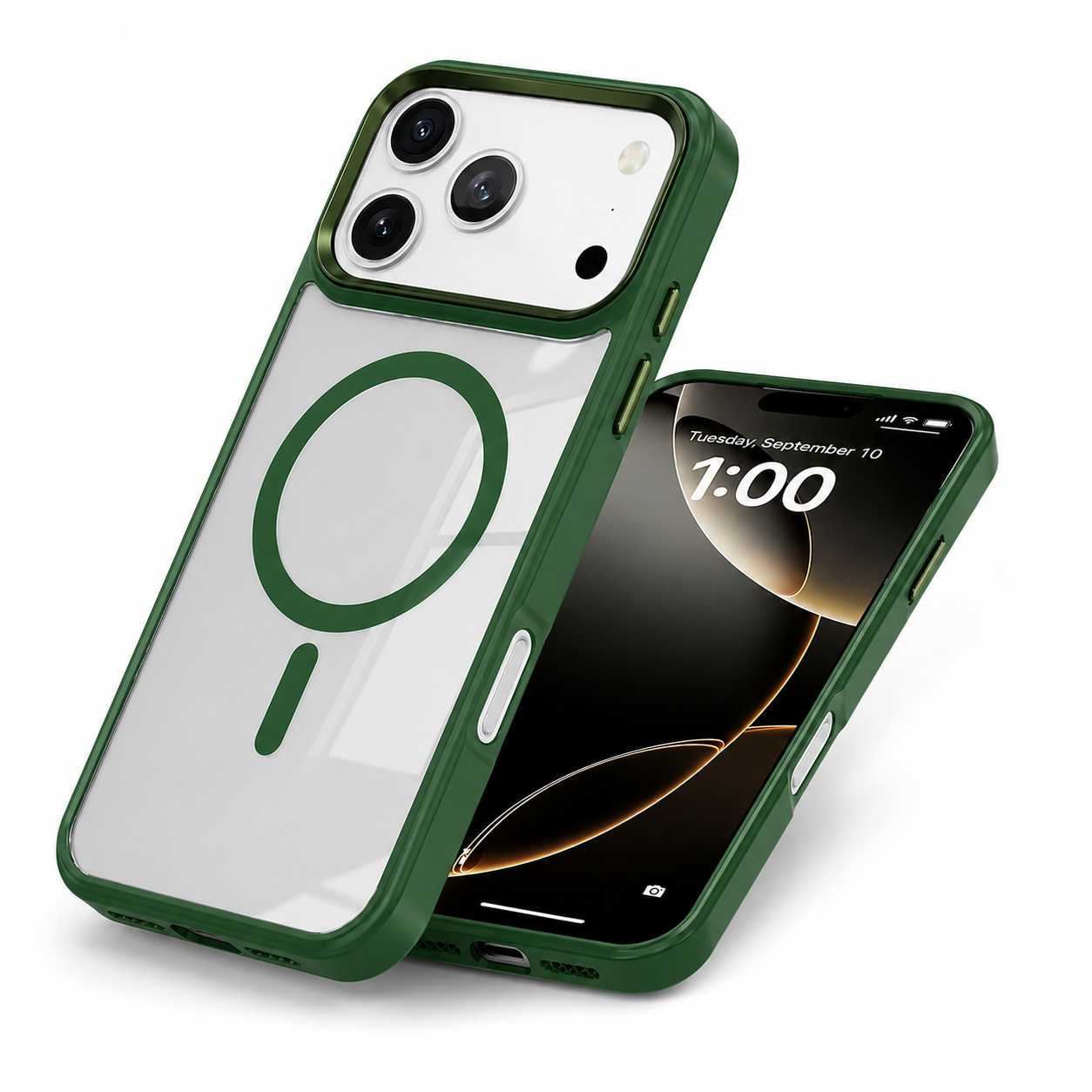Military Grade Apple iPhone 17 Pro Max MagSafe Hybrid Protective Phone Case Midnight Green
