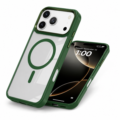 Military Grade Apple iPhone 17 Pro Max MagSafe Hybrid Protective Phone Case Midnight Green