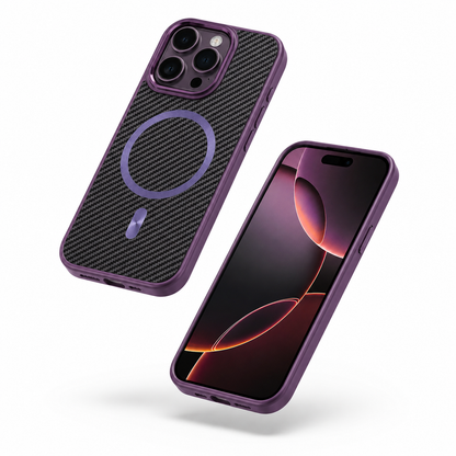Slim MagSafe compatible purple iPhone 12 Pro Carbon Elite case