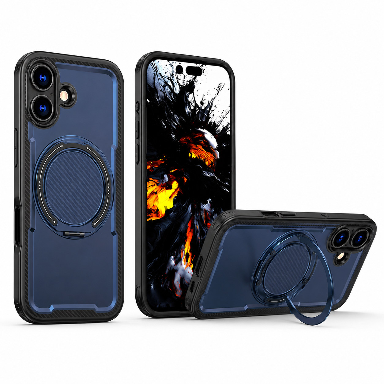 Slim Navy MagSafe Case Wireless Charging Compatible Protective Phone Cover