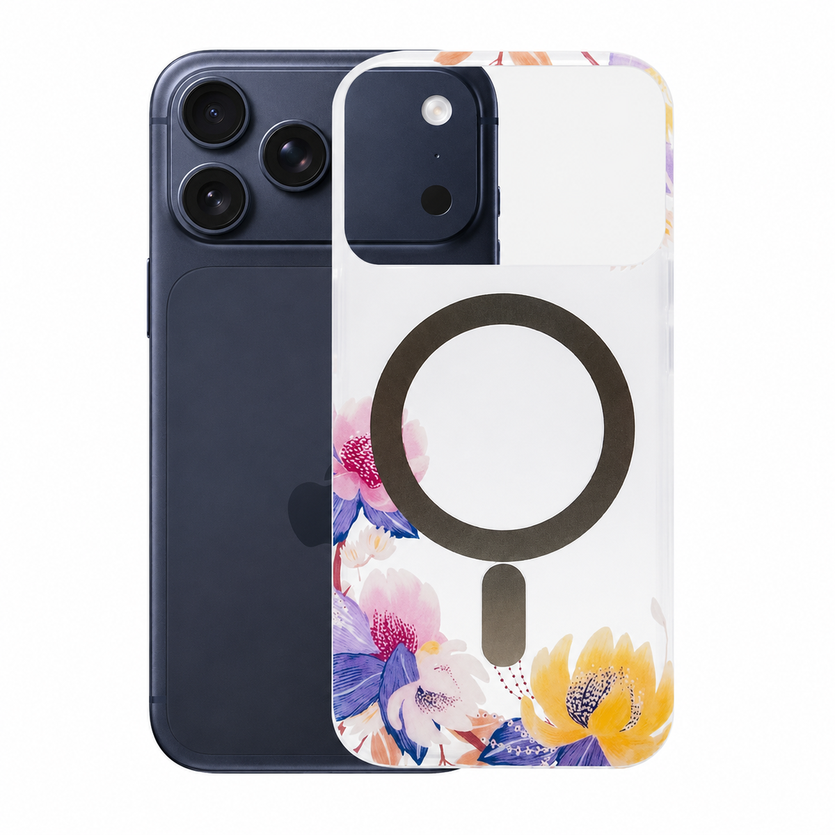 Apple iPhone 18 Pro Max Yellow Frosted MagSafe Flower Case Front View Protective Phone Cover