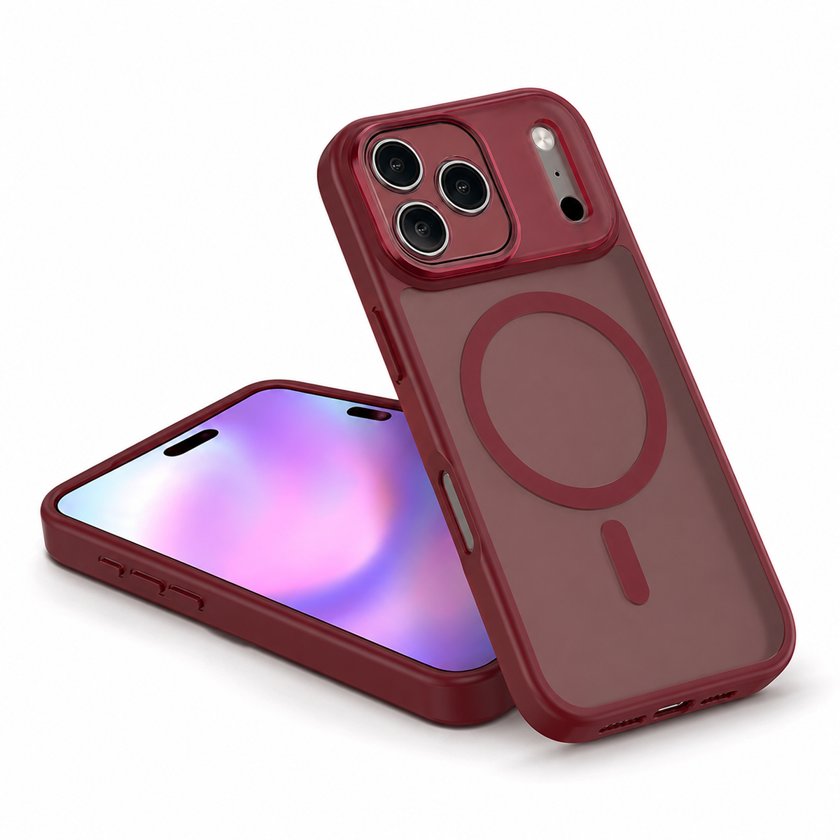 Rubberized Matte iPhone Case, Wireless Charging Compatible Case, Protective Smartphone Case.