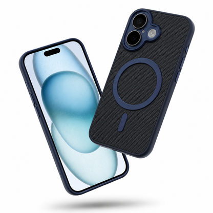 Apple iPhone 16 Blue Grip Weave Case, Military Grade Phone Cover, MagSafe Compatible Case
