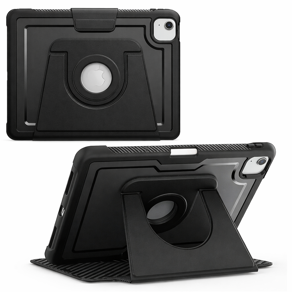 Armor Folio Pro Tablet Case – Black Shockproof Cover with Fold Stand | Protective Case