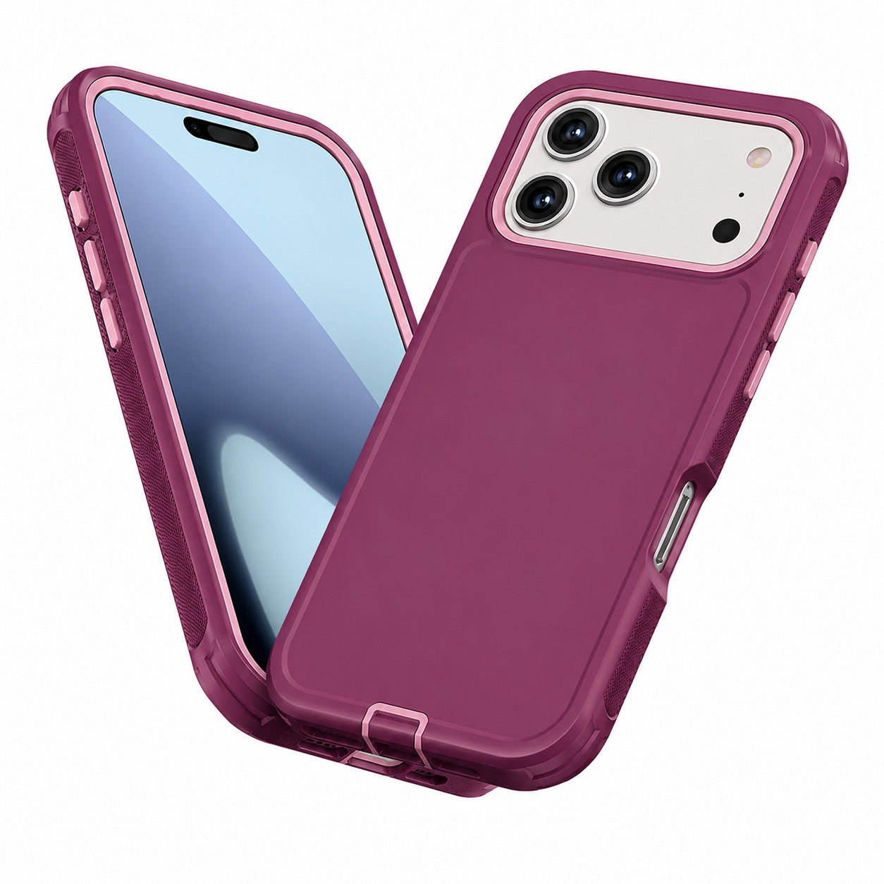Premium Pink Rose Phone Case, Slim Protective Case, Wireless Charging Compatible Case