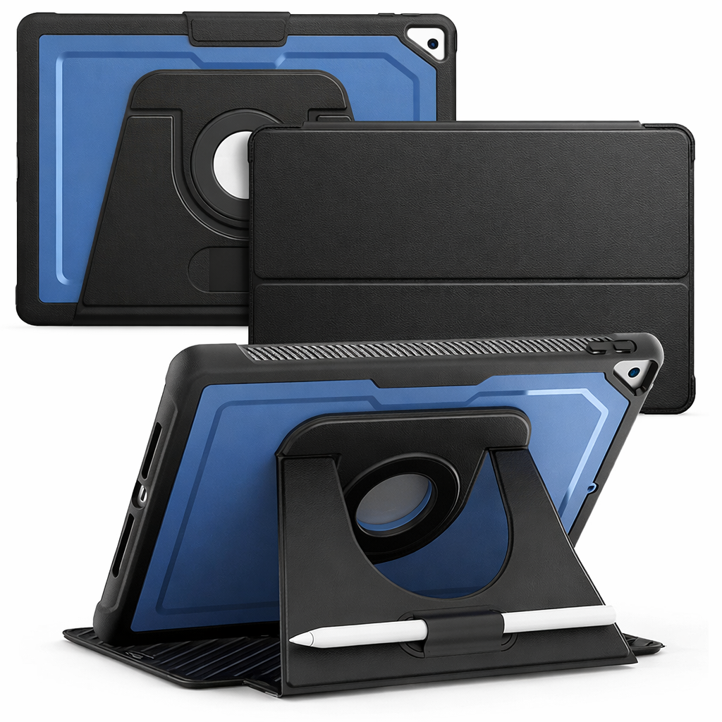 Armor Folio Pro Tablet Case – Blue Shockproof Cover with Fold Stand | Protective Case