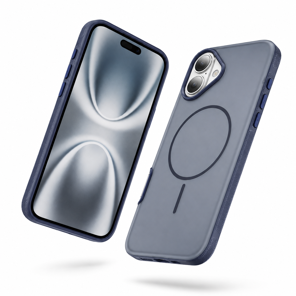 Luxury phone cover for Apple iPhone 16 with MagSafe compatible case support and sleek blue design