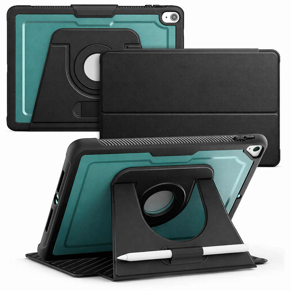 Armor Folio Pro Tablet Case – Green Shockproof Cover With Fold Stand | Protective Case