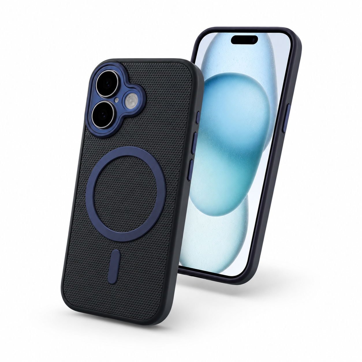 Apple iPhone 16 Blue Grip Weave Case, Military Grade Phone Cover, MagSafe Compatible Case